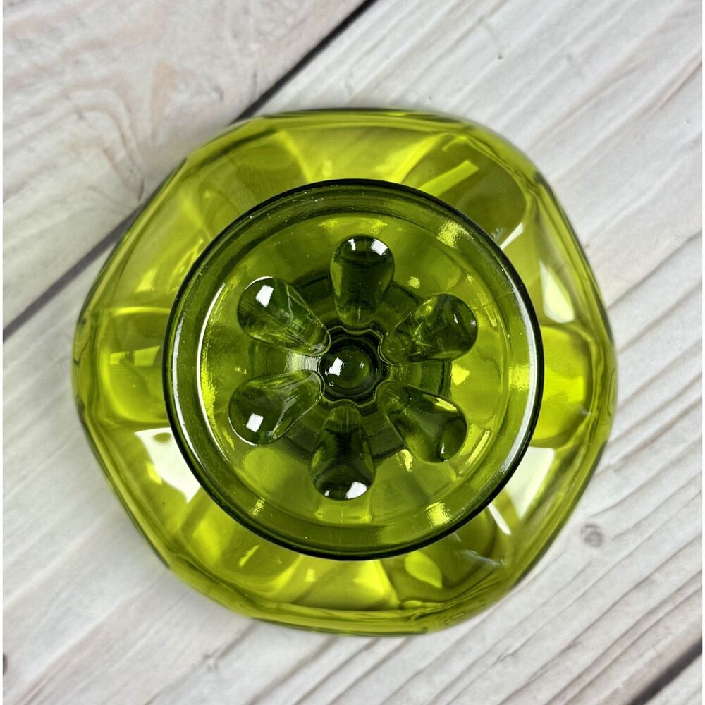 Vintage MCM Viking Epic 6 Petal Green Taper Candle Holder - Picture 4 of 6